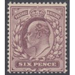 1902 6d Pale Dull Purple, unmounted mint SG 245