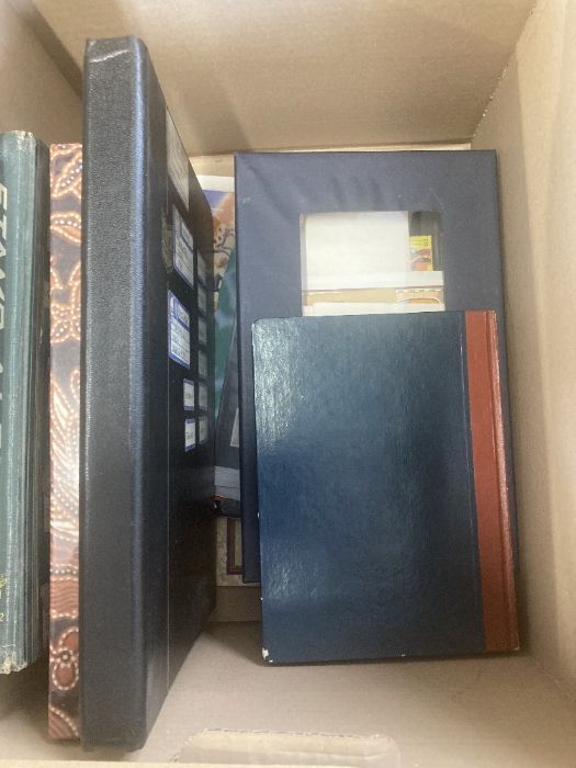 Mixed box of albums and stockbooks, plus GB presentation packs