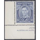 1938 3d Blue die II, unmounted mint SG 168c