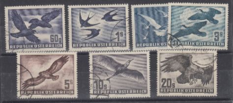 STAMPS 1950-53 AIR, birds set of seven fine used