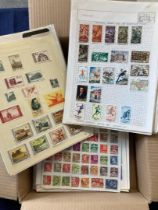 STAMPS Foreign album pages in a small box various periods