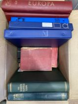 STAMPS : WORLD, a large box with various albums, stockbooks, pages etc