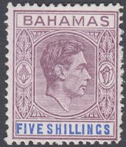 STAMPS 1938 5/- Lilac and Blue mounted mint SG 156