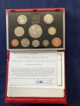 COINS : 1998 Delux UK Proof coin set with Prince of Wales £5 and EEC 50p