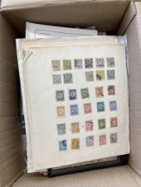 STAMPS Good value glory box of all World on stockcards, packets, collections etc