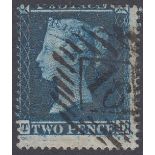 STAMPS 1858 2d Plate 6 (TD) fine used MIS-PERF example SG 36a