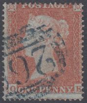 STAMPS 1854 1d Red plate 183 C1 lettered (OK) very fine used SG 17