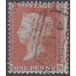 STAMPS 1855 1d Red Brown plate 21 (LA) very fine used with RPS cert (small stain) SG 24