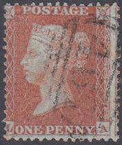 STAMPS 1855 1d Red Brown plate 21 (LA) very fine used with RPS cert (small stain) SG 24