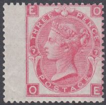 STAMPS 1871 3d Rose plate 7 , superb unmounted mint lettered (QE) SG 103