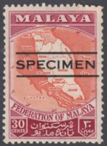 STAMPS 1957 independent first set of 4 overprinted SPECIMEN unmounted mint