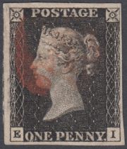 STAMPS Plate 8 (EI) fine four margin example , red MX SG 2