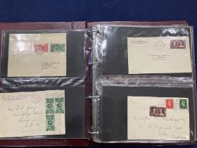 STAMPS Album of early covers GV to early QEII, mainly plain covers but some better ones spotted