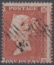 STAMPS 1854 1d Red Brown plate 204 (EB) fine used with Mike Williams Cert SG 17