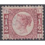 STAMPS 1870 1/2d Red plate 1 inverted and reversed wmk, mounted mint SG 48