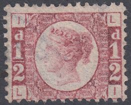 STAMPS 1870 1/2d Red plate 1 inverted and reversed wmk, mounted mint SG 48