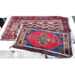 Two prayer rugs with varying designs, 142x71cm 90x50cm