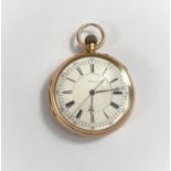 An 18 carat hallmarked gold pocket watch, open face and keyless, signed L Lichtenstein,