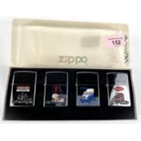 A set of 4 Zippo lighters from The American Truck Series, boxed as one with plastic cover