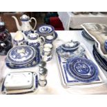 A Rington's blue and white Willow pattern part dinner and tea service and a selection of other