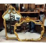 Two reproduction Venetian style wall mirrors in ornate gilt frames