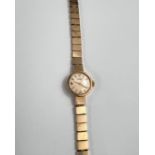 A lady's 9 carat hallmarked gold 'Ultra' wristwatch on 9 carat hallmarked gold rectangular link