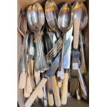 A quantity of assorted silver plated cutlery