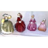 Three Royal Doulton figures:  Blythe Morn HN 2065; Buttercup HN 2309 & Rose HN 1368; a Royal