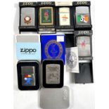 Seven various sports related Zippo lighters:  2 x Atlanta 1996 Olympics; World Cup Ireland;