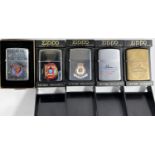 Five Nautical themed Zippo lighters - USS Bowfin, Sea Princess, USS Tennessee SSBN - 734, USS Trippe