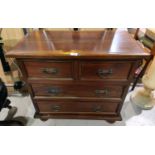 A reproduction bachelors chest of 2 long and 2 short drawers, in stained mahogany, width 80cm