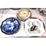 A Queen Victoria commemorative plate, Gladstone and wife, Commerce and other various Victorian and