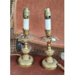 A pair of Ormolu lamps, gilt