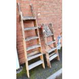 Two vintage A-Frame decorators ladders (for display purposes only)
