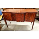 A reproduction Regency style sideboard in mahogany, with 2 cupboards and 2 central drawers, width