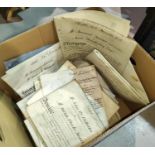A selection of antique legal documents on vellum