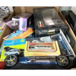 A boxed Burago Benz SSKL 'Carucciola'; a Corgi Knightrider box set etc