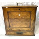 A Victorian walnut correspondence box with fall front and fitted interior