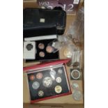 A 1996 GB proof set; a selection of GB and US coins etc