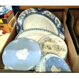 A selection of Wedgwood jasperware plates commemorative and decorative, a selection of French