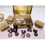 A selection of 1905 Boating Association various medals, cufflinks etc