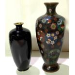 A Japanese hexagonal cloisonne vase height 26cm; another Japanese hexagonal cloisonne  "Ginbari"