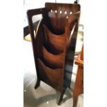 An Arts & Crafts mahogany magazine rack with 4 divisions in the manner of Charles Rennie Mackintosh,