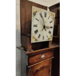 A 19th century longcase clock in crossbanded oak, with painted dial and 30 hour movement by Edwards,