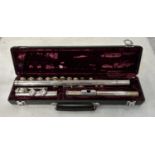 A cased French silver plated flute by Buffet Crampon Paris, Cooper scale E