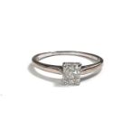 A lady's solitaire diamond ring, the square diamond approximately 0.35 carat, set in 18 carat