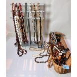A selection of costume jewellery including beads etc.