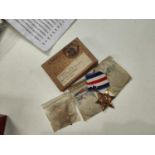 A WWII group of medals, the Air Ministry supply box addressed to J.HALL ESQ, Co Durham