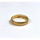 A 22 carat hallmarked gold wedding band, 3 gm