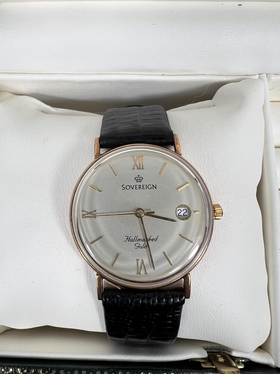 A boxed gent's Sovereign 9ct gold cased wristwatch - Image 2 of 2
